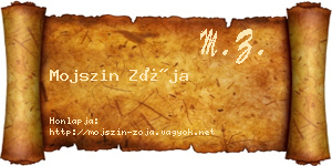 Mojszin Zója névjegykártya